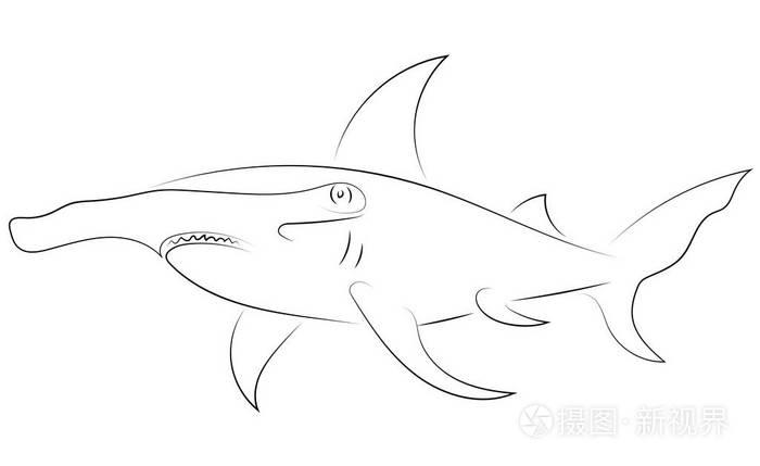 锤头鲨怎么画恐怖的