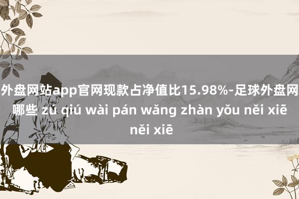 足球外盘网站app官网现款占净值比15.98%-足球外盘网站有哪些 zú qiú wài pán wǎng zhàn yǒu něi xiē